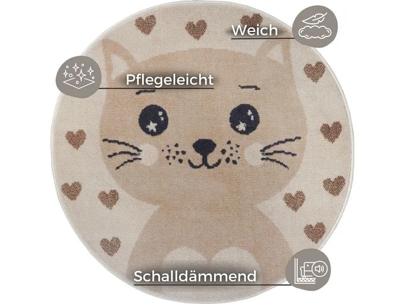 Hanse Home Spielteppich Cat 140 cm, Beige Hanse Home Spielteppich Cat 140 cm, Beige