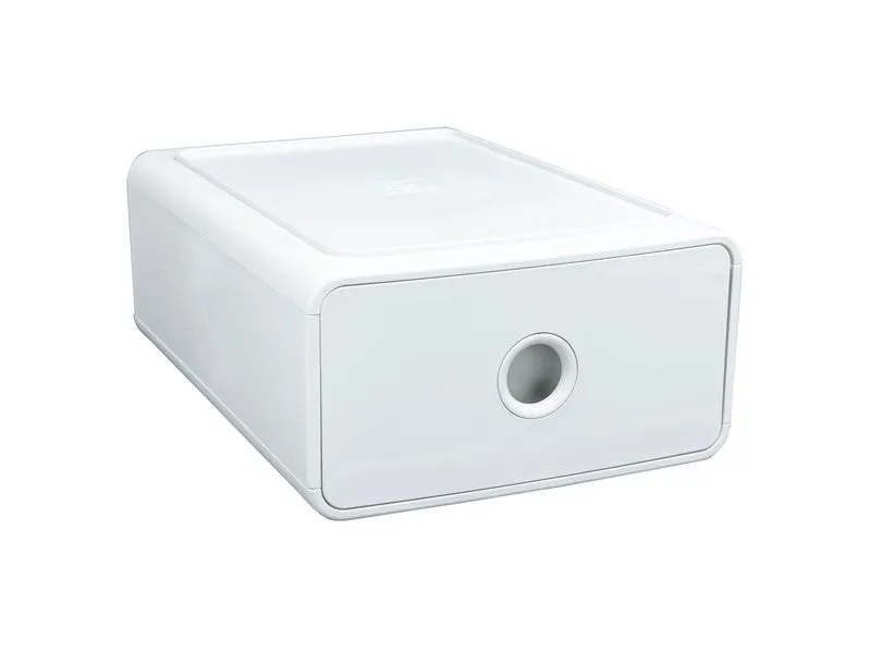 Exacompta Schubladenbox Tiny Box AutentiK, A5+, 1 Schublade, Weiss