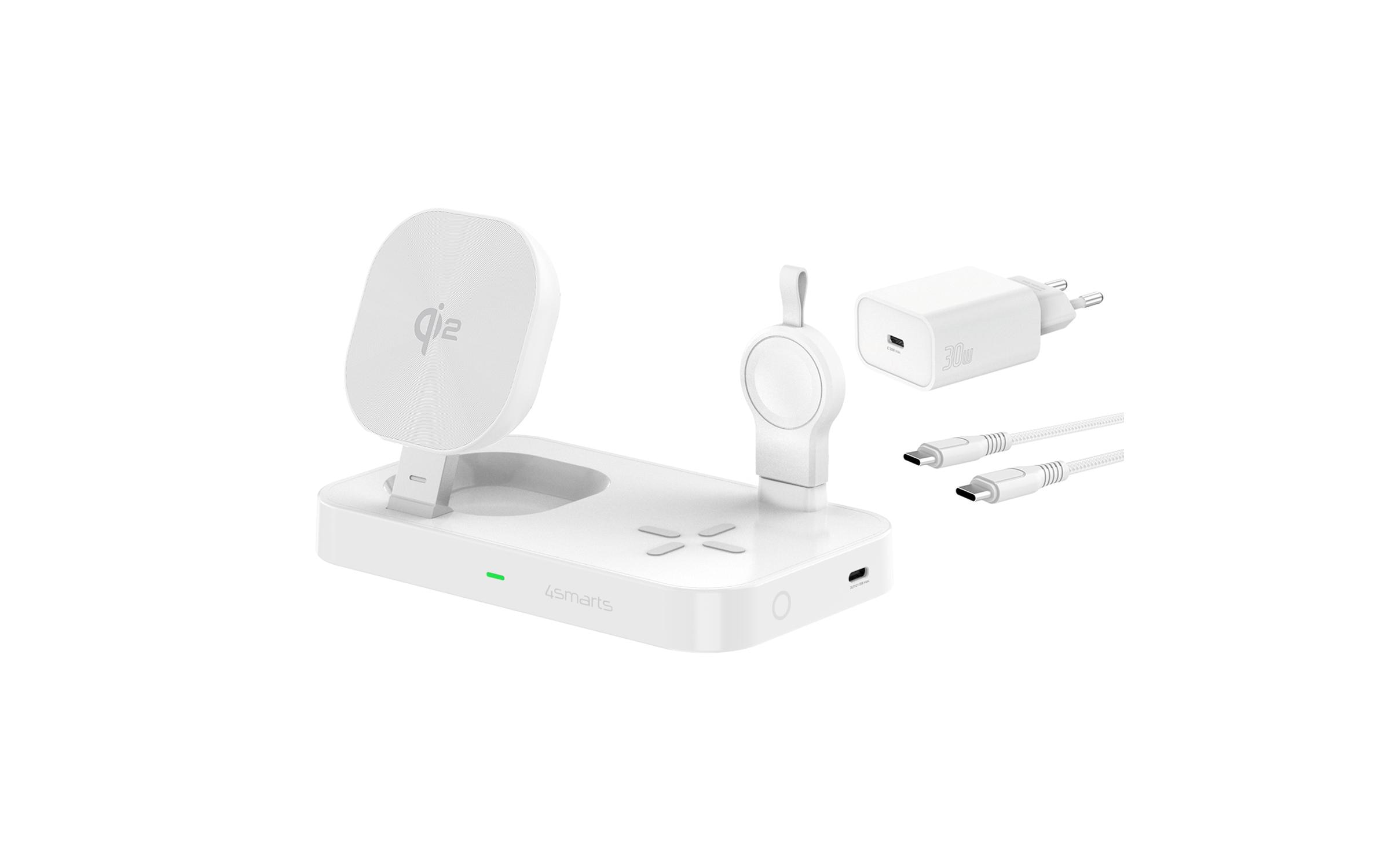 4smarts Qi2 Ladestation Trident mit Charger für Samsung Watch, weiss 4smarts Qi2 Ladestation Trident mit Charger für Samsung Watch, weiss