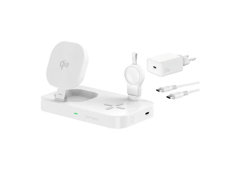 4smarts Qi2 Ladestation Trident mit Charger für Samsung Watch, weiss 4smarts Qi2 Ladestation Trident mit Charger für Samsung Watch, weiss