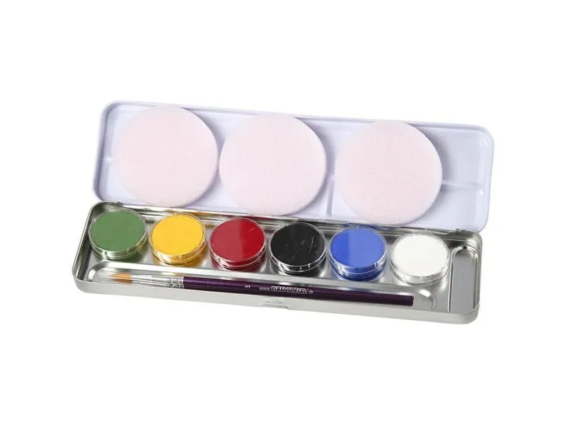 Eulenspiegel Schminkfarbe Aqua 6 Farben Palette Eulenspiegel Schminkfarbe Aqua 6 Farben Palette
