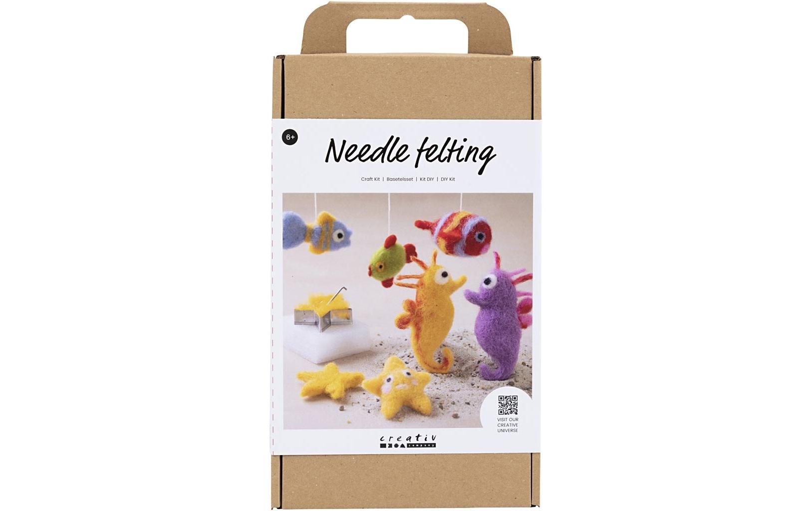 Creativ Company Bastelset Nadelfilzen Wolle, Filz, Schablonen