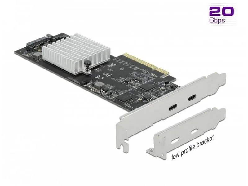 Delock PCI-Express-Karte USB 3.2 Gen2x2 - 2x USB-C Delock PCI-Express-Karte USB 3.2 Gen2x2 - 2x USB-C