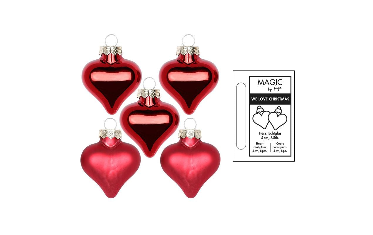 INGES CHRISTMAS DECOR Herz Chianti 4 cm 8 Stück