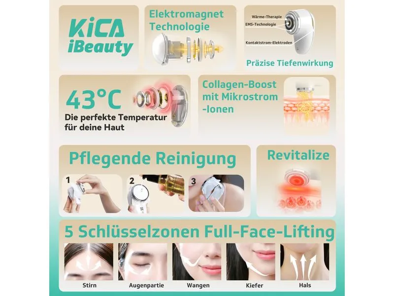 KiCA Gesichtsmassage iBeauty 4 Pflege-Modi