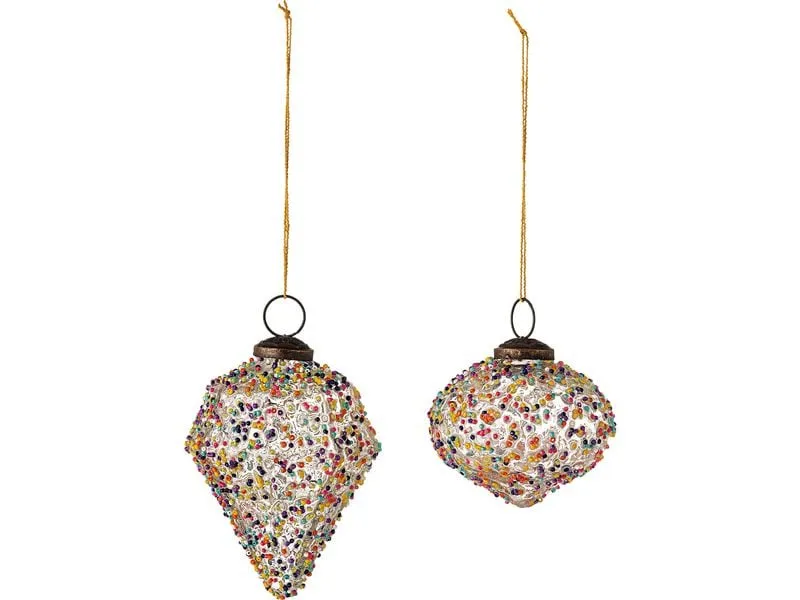 Bloomingville Weihnachtskugel Chanda Ornament 2 Stück, Mehrfarbig Bloomingville Weihnachtskugel Chanda Ornament 2 Stück, Mehrfarbig