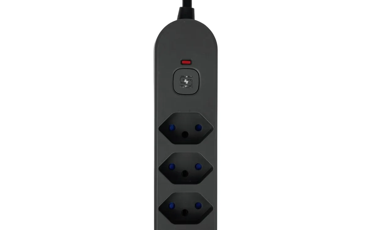 STEFFEN Steckdosenleiste IQ 6 x T13, USB-A+C Anthrazit, 3 m Kabel