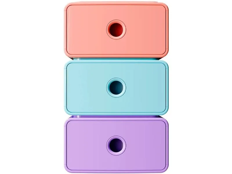Exacompta Tiny Box Candy Tidy, 3-er Set A5+, stapelbar
