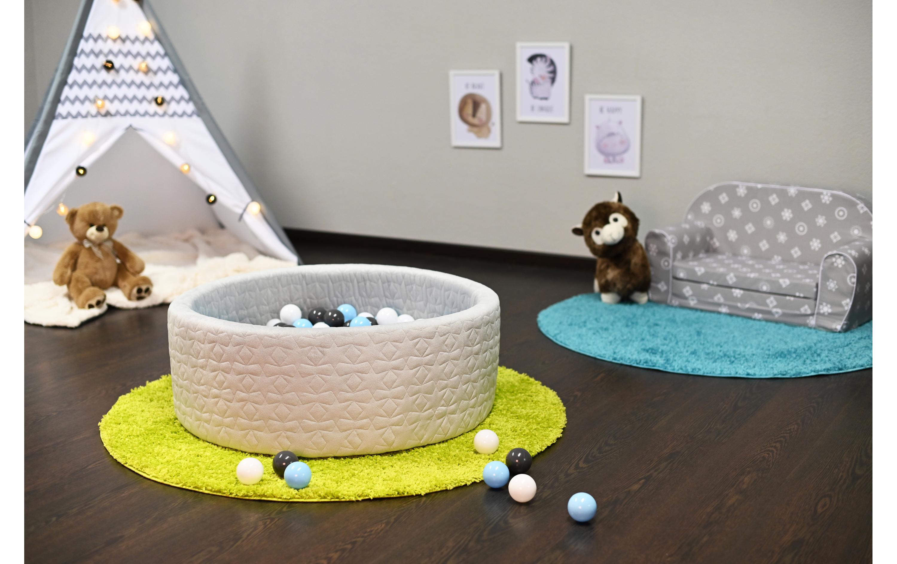 Knorrtoys Bällebad Cosy Geo Grey 300 Bälle creme/grey/lightblue