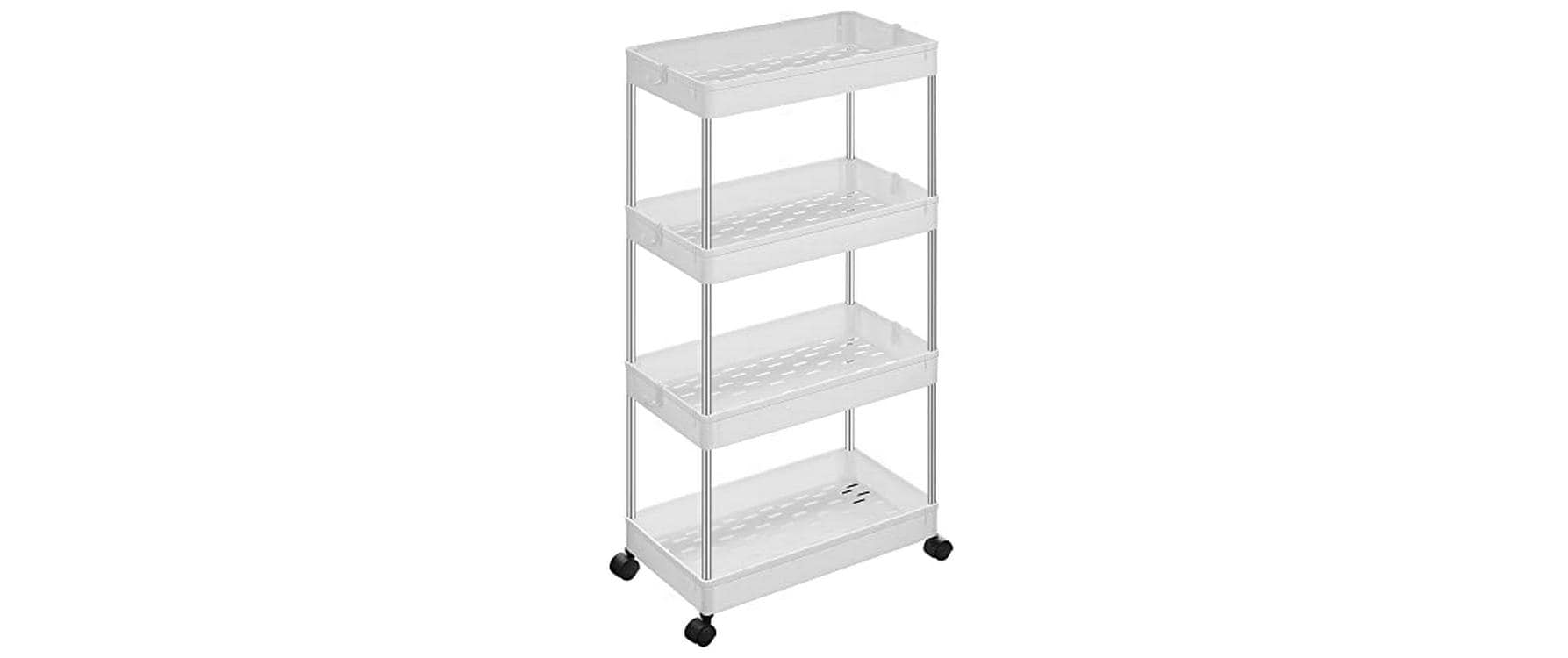 Songmics Nischenwagen mit 4 Ablagen 40 x 86 x 22 cm, Weiss Songmics Nischenwagen mit 4 Ablagen 40 x 86 x 22 cm, Weiss