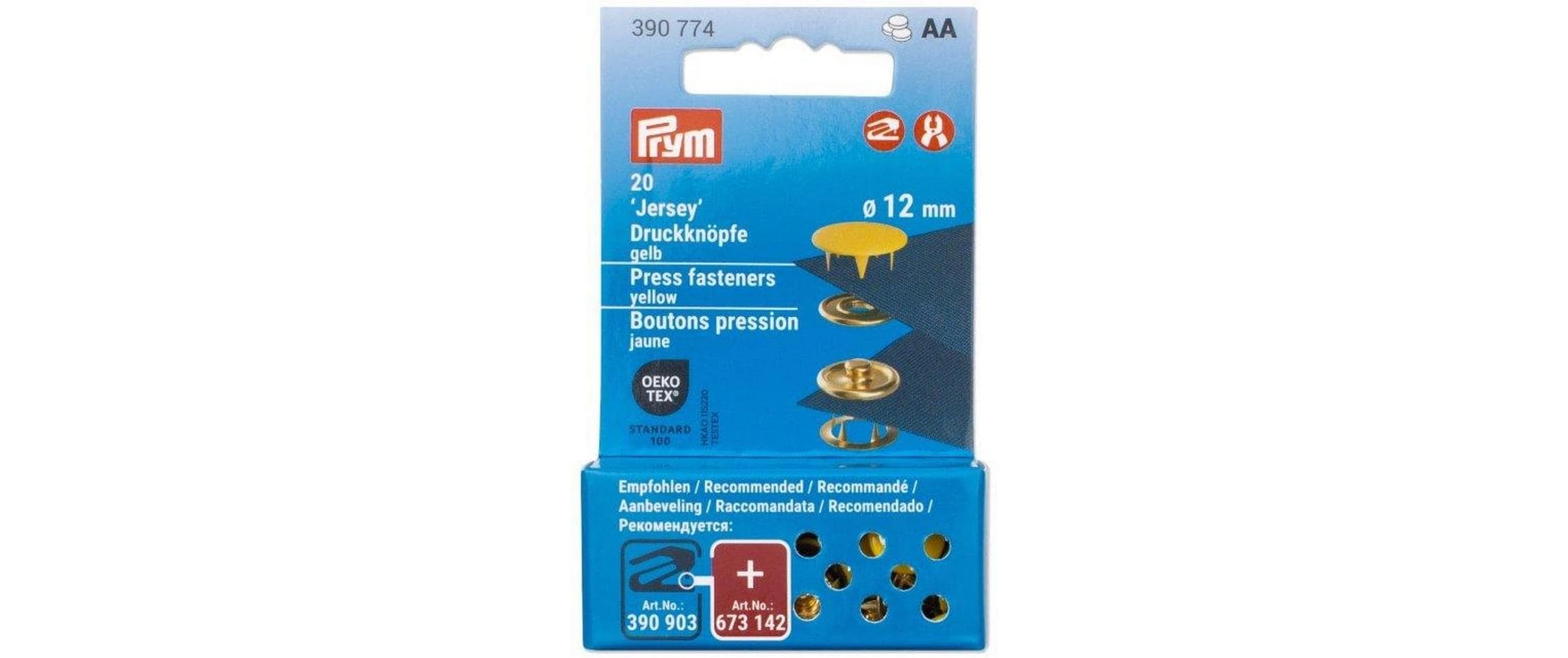 Prym Druckknöpfe Jersey 12 mm, Gelb