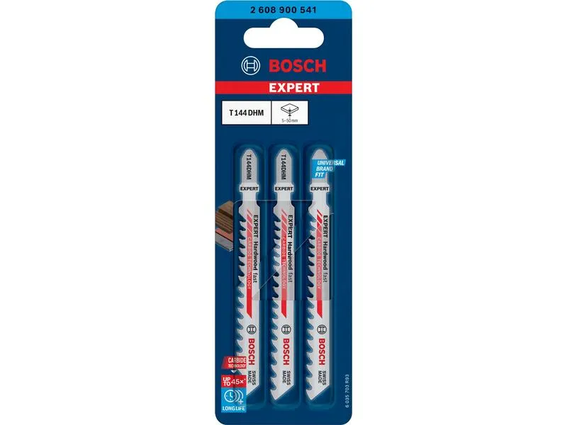 Bosch Professional Stichsägeblatt EXPERT Hardwood Fast T 144 DHM, 3 Stück Bosch Professional Stichsägeblatt EXPERT Hardwood Fast T 144 DHM, 3 Stück