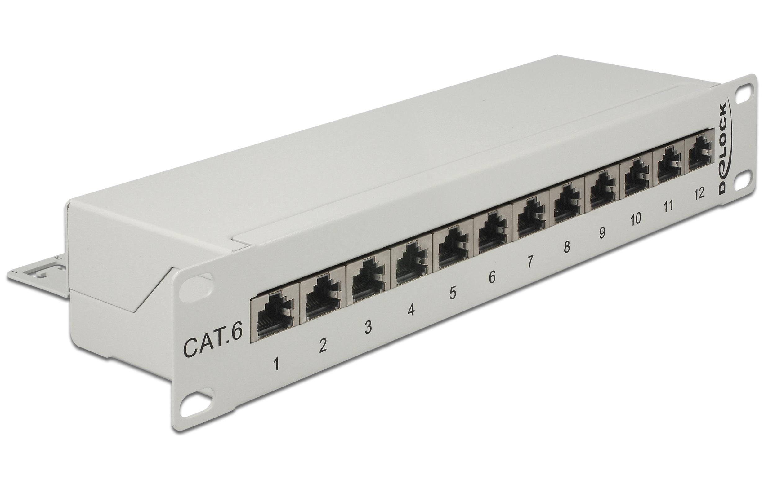 Delock Netzwerkpanel 12 Port 10 Cat.6 LSA Grau