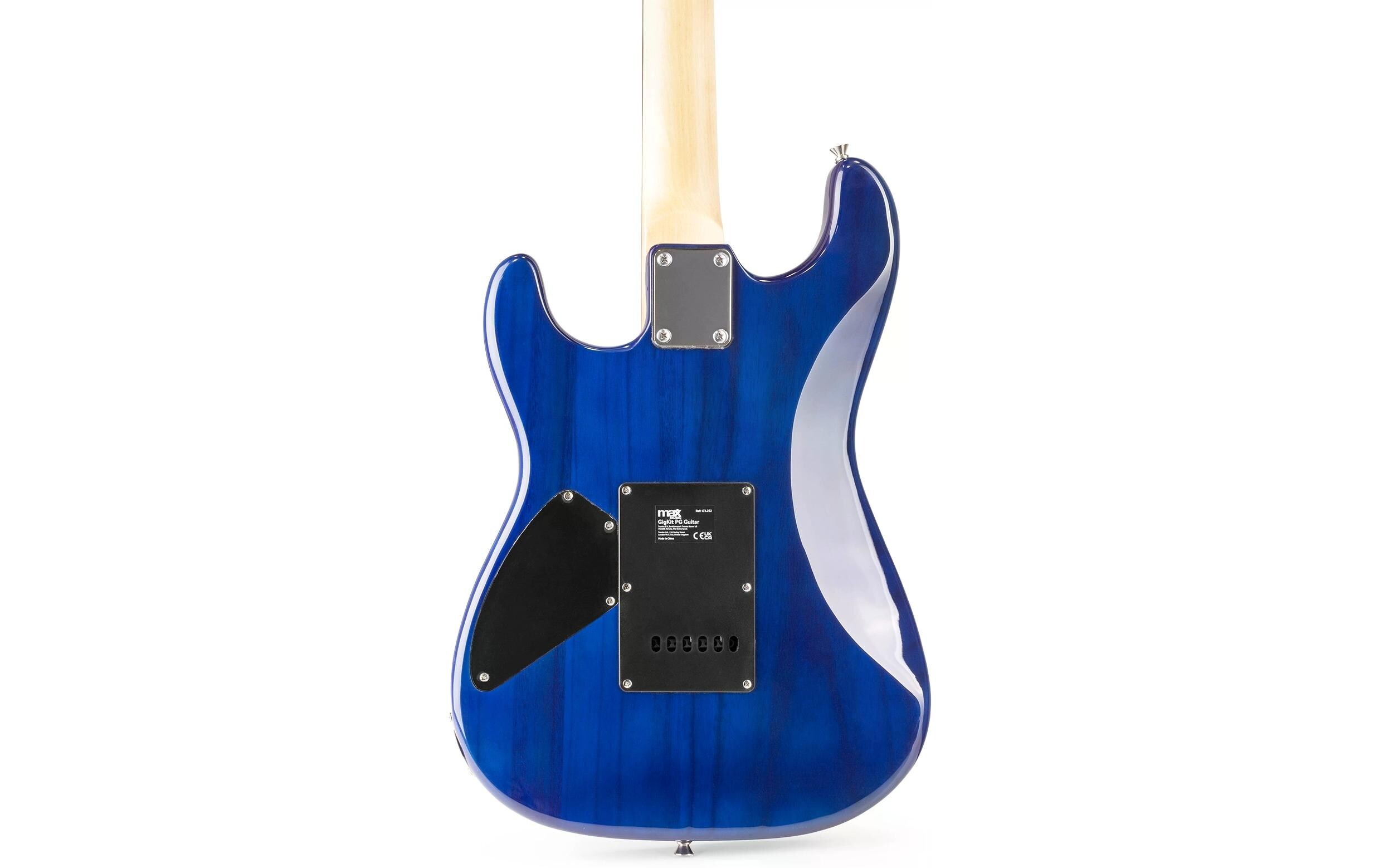 MAX E-Gitarre GigKit Quilted Style Blau