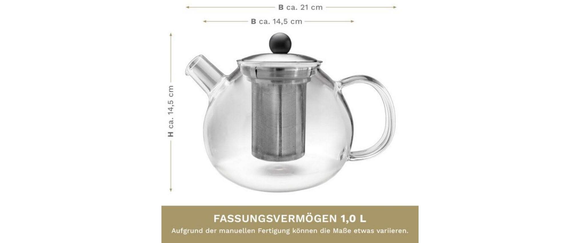 Creano Teekanne 1 l, Transparent