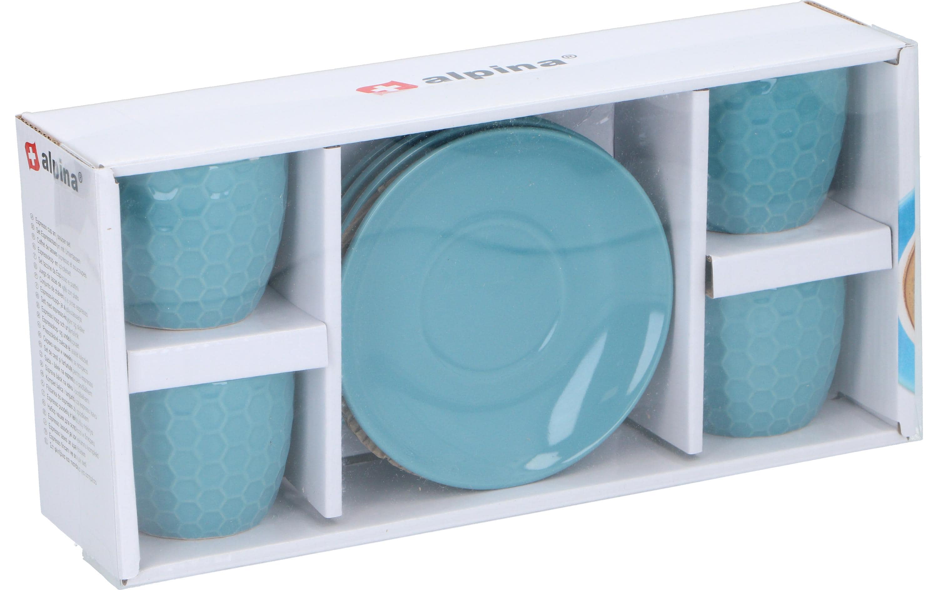 alpina Espresso-Set mit Untertassen 4 Stück, Assortiert