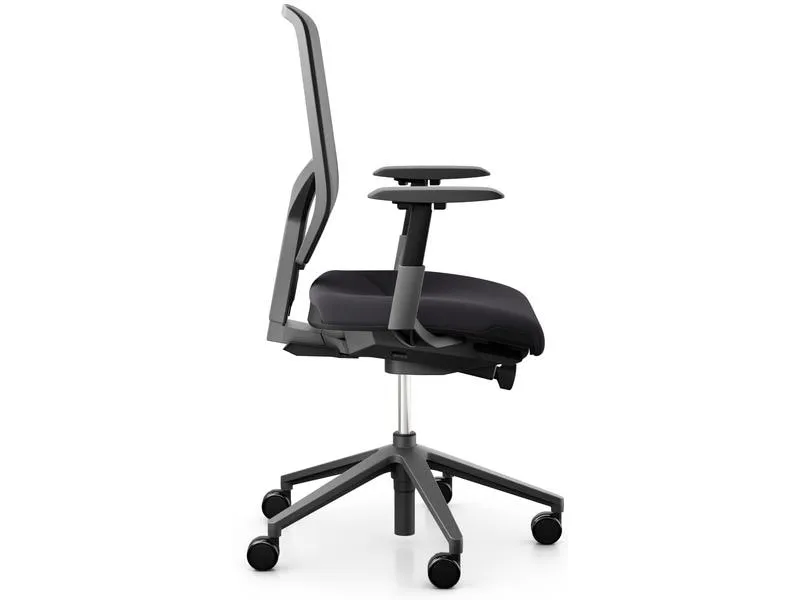 Giroflex Bürostuhl 68 mit Netzrücken und Armlehnen, Charcoal