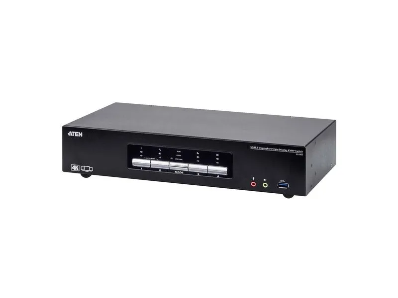 Aten Aten KVM-Switch 4/3-fach Audio/DP/USB, Dual-Port, Display Port, Dreifach-Display Aten Aten KVM-Switch 4/3-fach Audio/DP/USB, Dual-Port, Display Port, Dreifach-Display