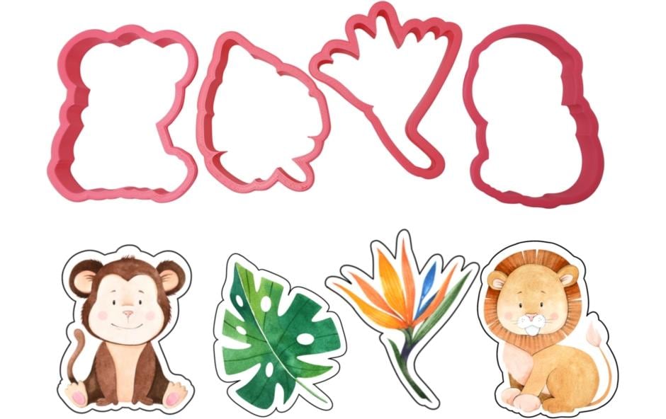 Cut my Cookies Guetzli-Ausstecher Serie Safari mit Affe und Löwe