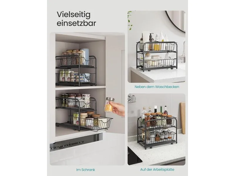 Songmics Ausziehbare Home Organizer Schwarz Songmics Ausziehbare Home Organizer Schwarz