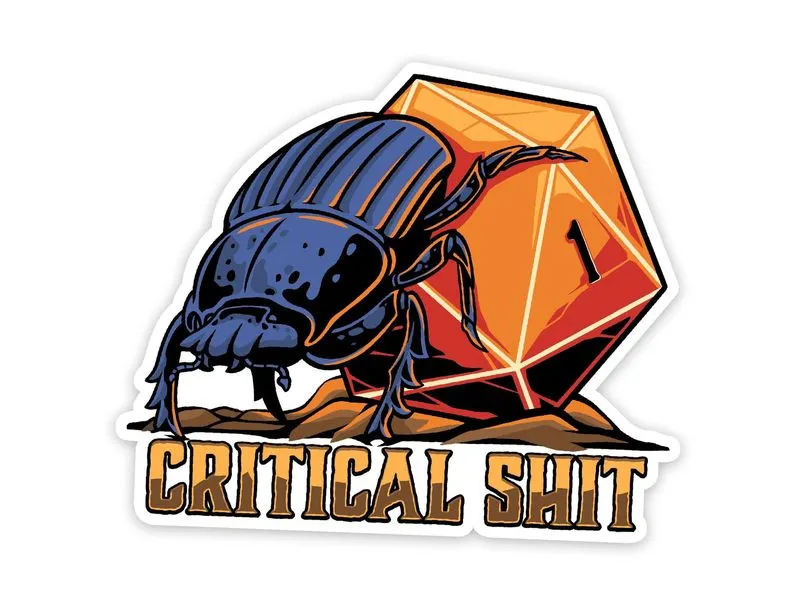 Glass Staff Critical Shit Sticker Orange