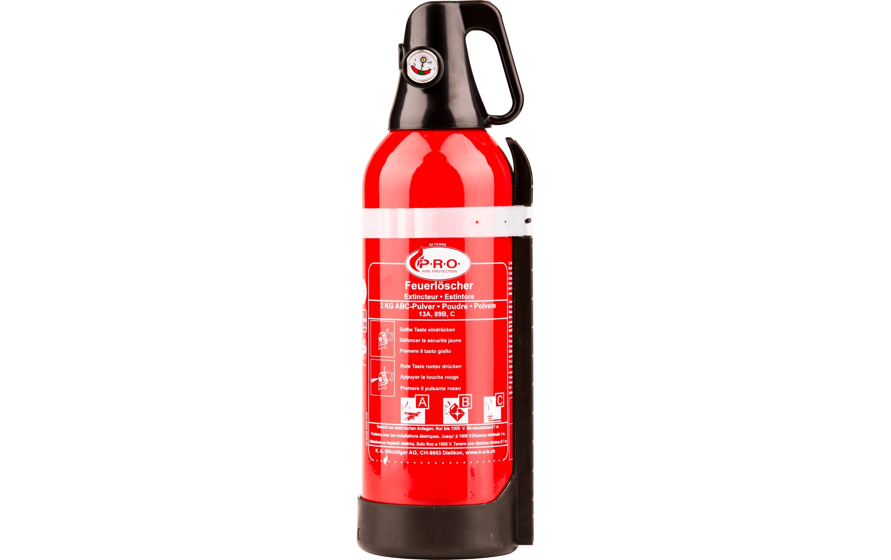 P.R.O. Feuerlöscher Pulver Brandklasse A,B,C 2 kg