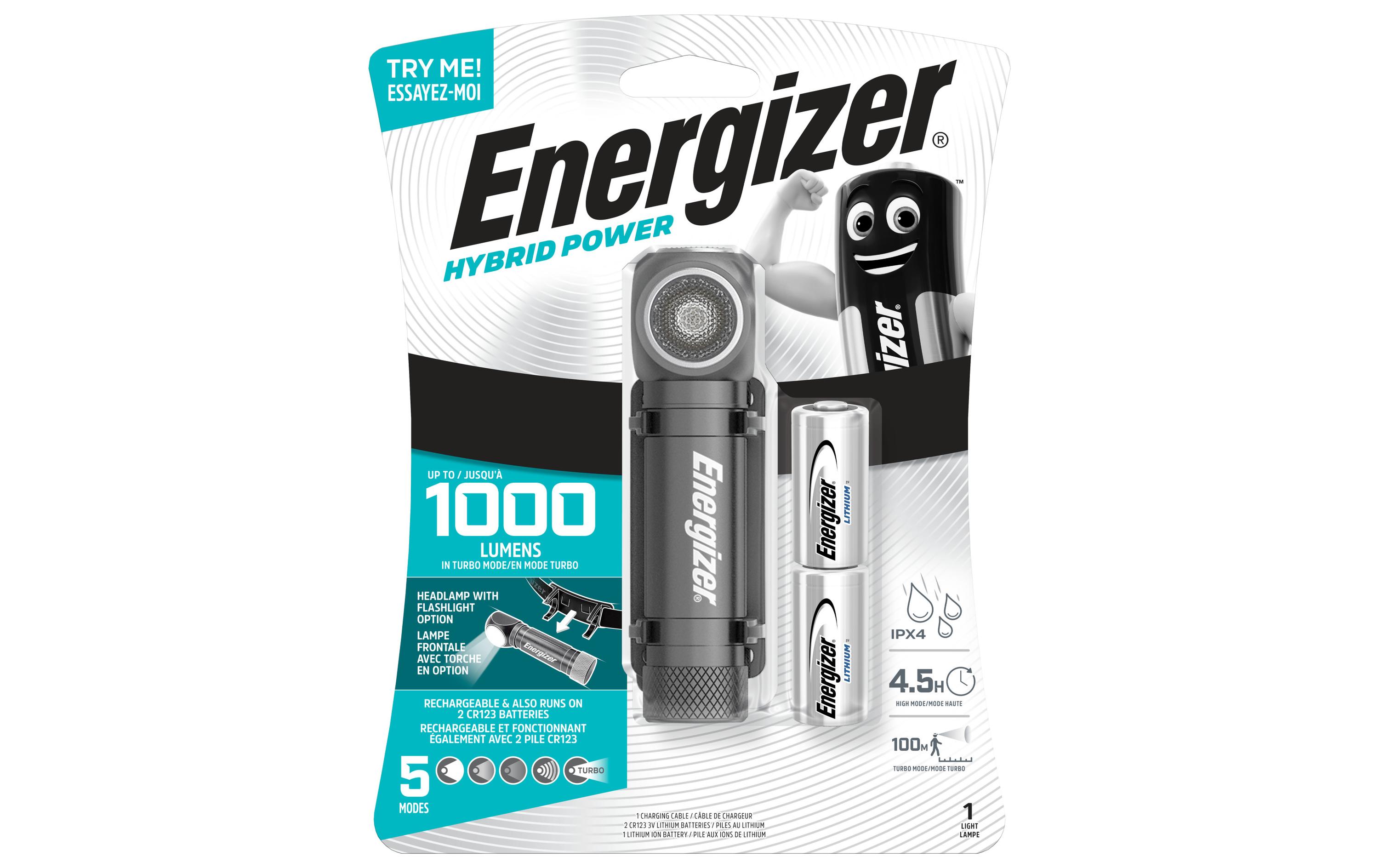 Energizer Stirnlampe Hybrid High Performance 1000 Grau