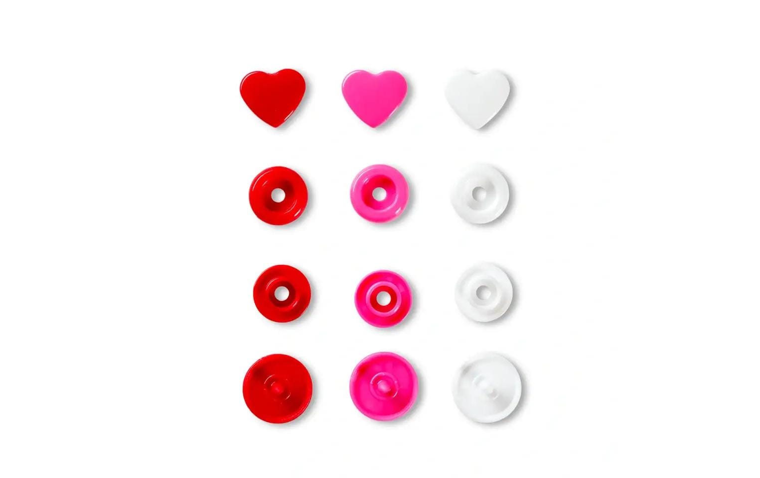 Prym Druckknöpfe Color Snaps Herz, Rottöne, 12.4 mm, 30 Stück Prym Druckknöpfe Color Snaps Herz, Rottöne, 12.4 mm, 30 Stück
