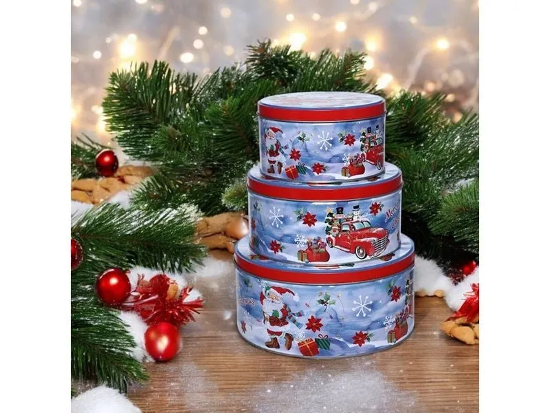 Dameco Guetzli-Dose Santa & Auto 3-teilig Dameco Guetzli-Dose Santa & Auto 3-teilig
