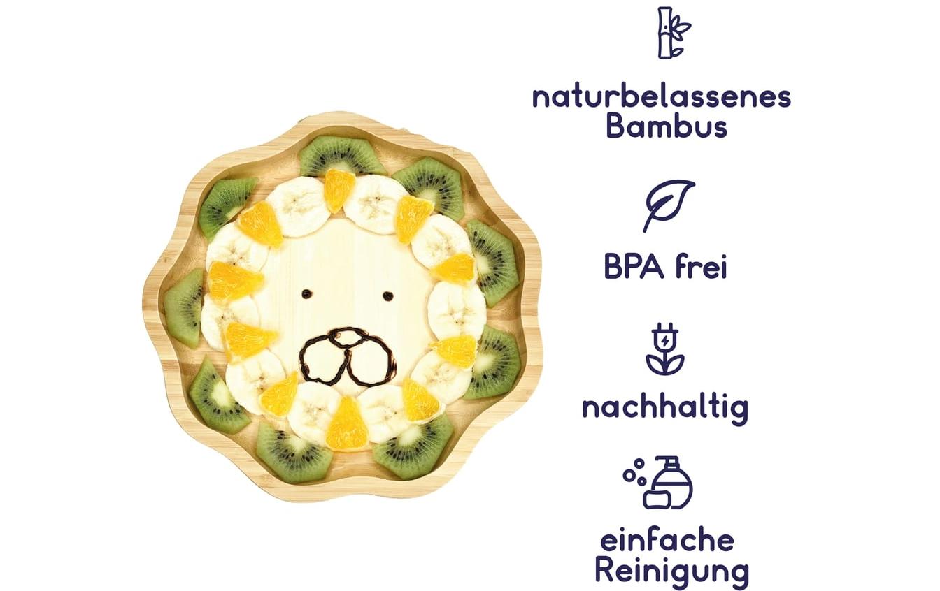 Kleinfuchs Kinderteller Bambus Löwe Gelb