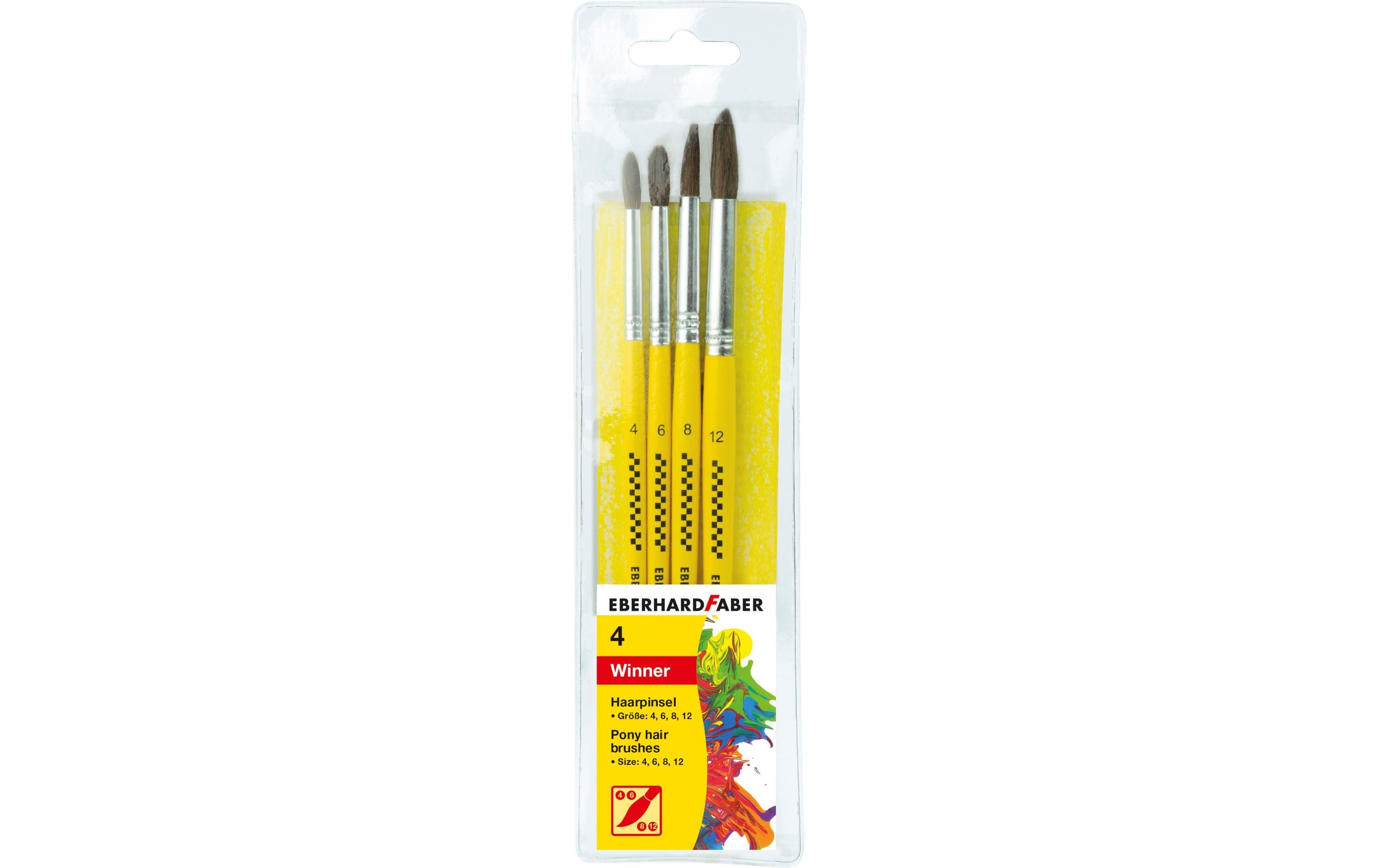 Eberhard Faber Aquarellpinsel Ponyhaar Set, 4 Stück Eberhard Faber Aquarellpinsel Ponyhaar Set, 4 Stück