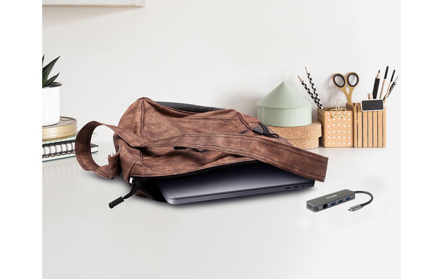 D-Link Netzwerk-Adapter DUB-2334 USB-C Hub USB Typ-A/USB Typ-C