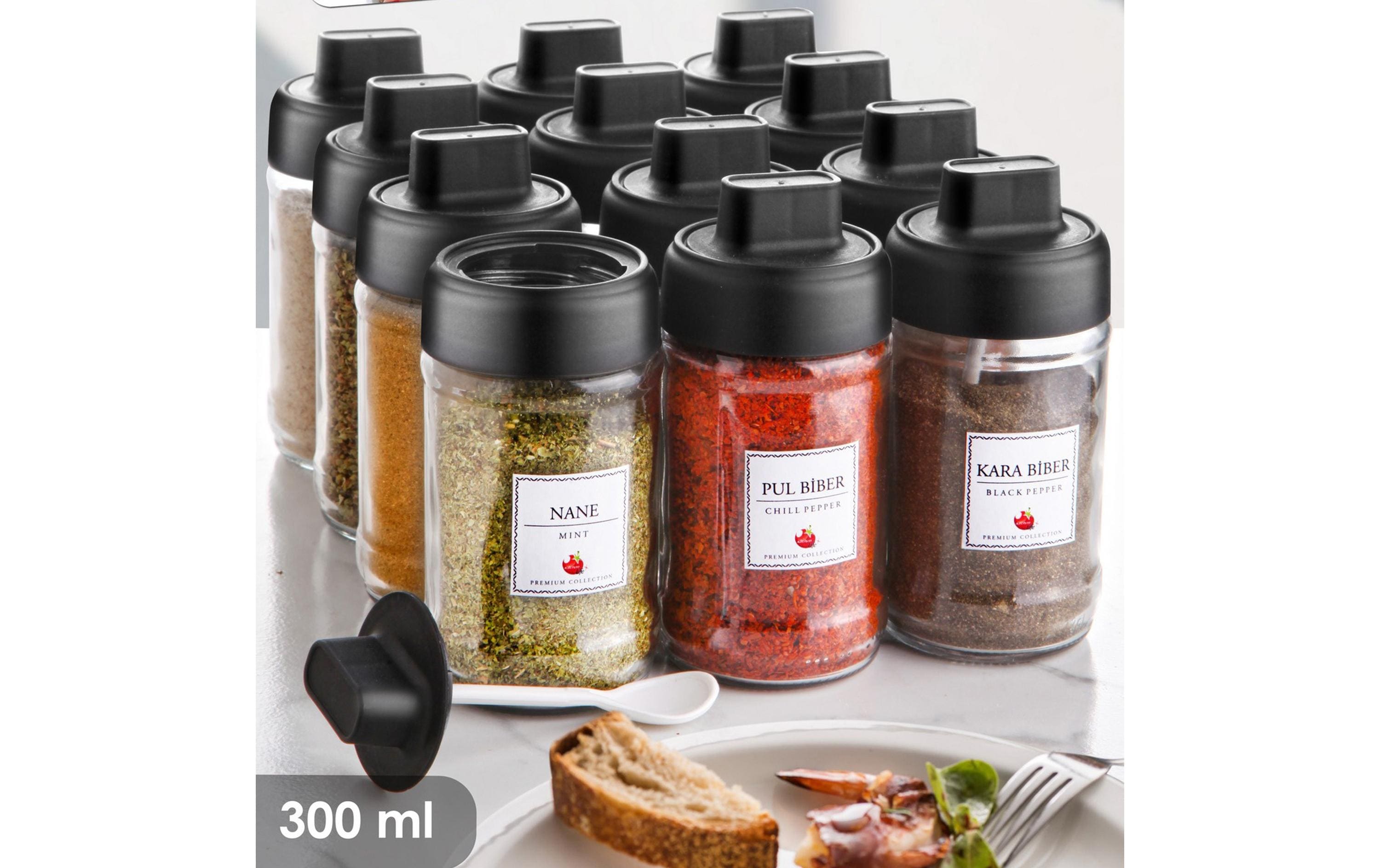 Hermia Gewürzspender mit Löffel 6.5 x 6.5 x 13 cm, 300 ml