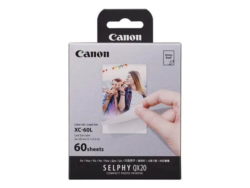 Canon Selphy XC-60 l glänzend selbstklebend 54 x 85.5 mm 60 Blatt