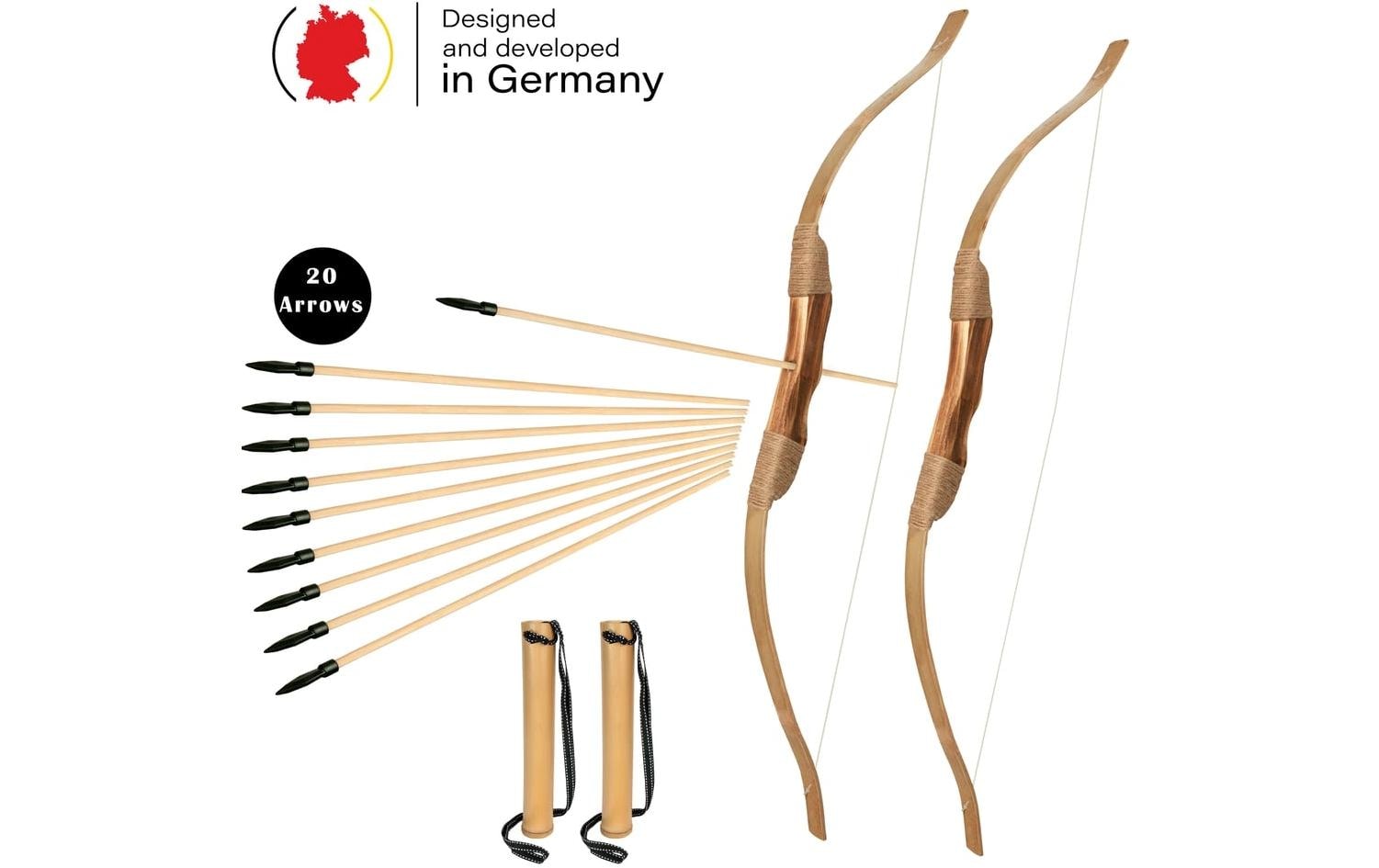 Bogenkönig Holzpfeile mit Gummispitze 20 Stück