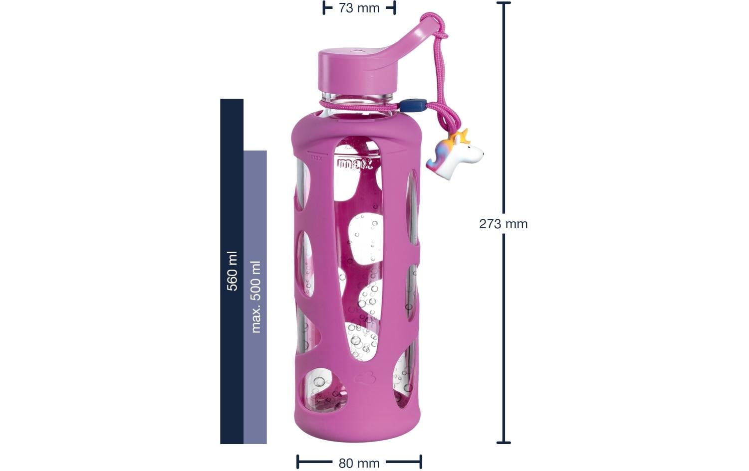Leonardo Trinkflasche Bambini Einhorn 500 ml, Pink