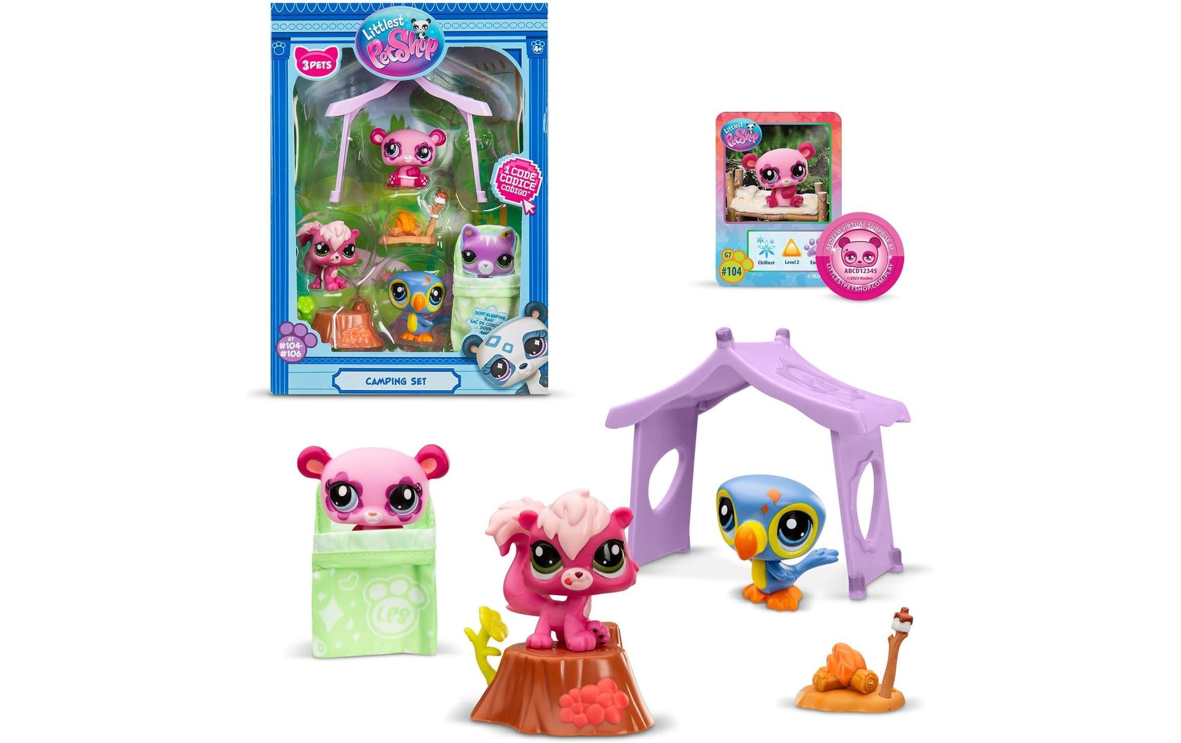 BANDAI Littlest Pet Shop Set 3 Pets Camping