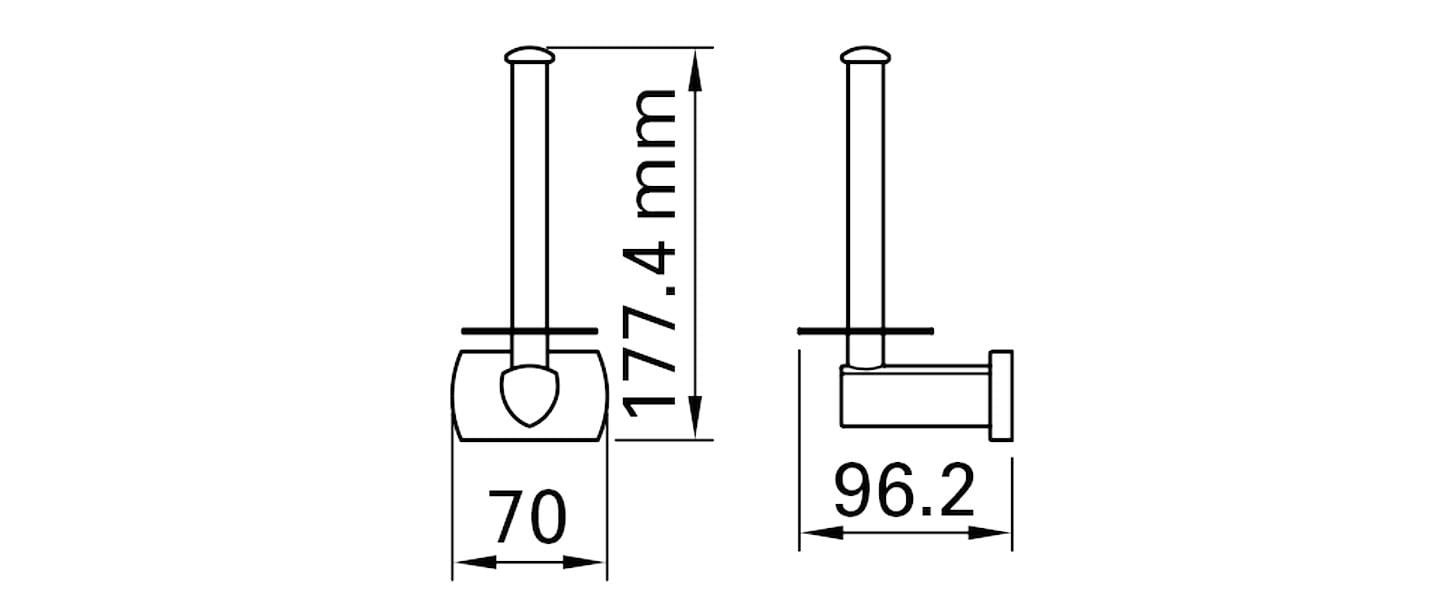 BIASCA Toilettenpapierhalterung 7 x 9.6 x 17.7 cm Chrom
