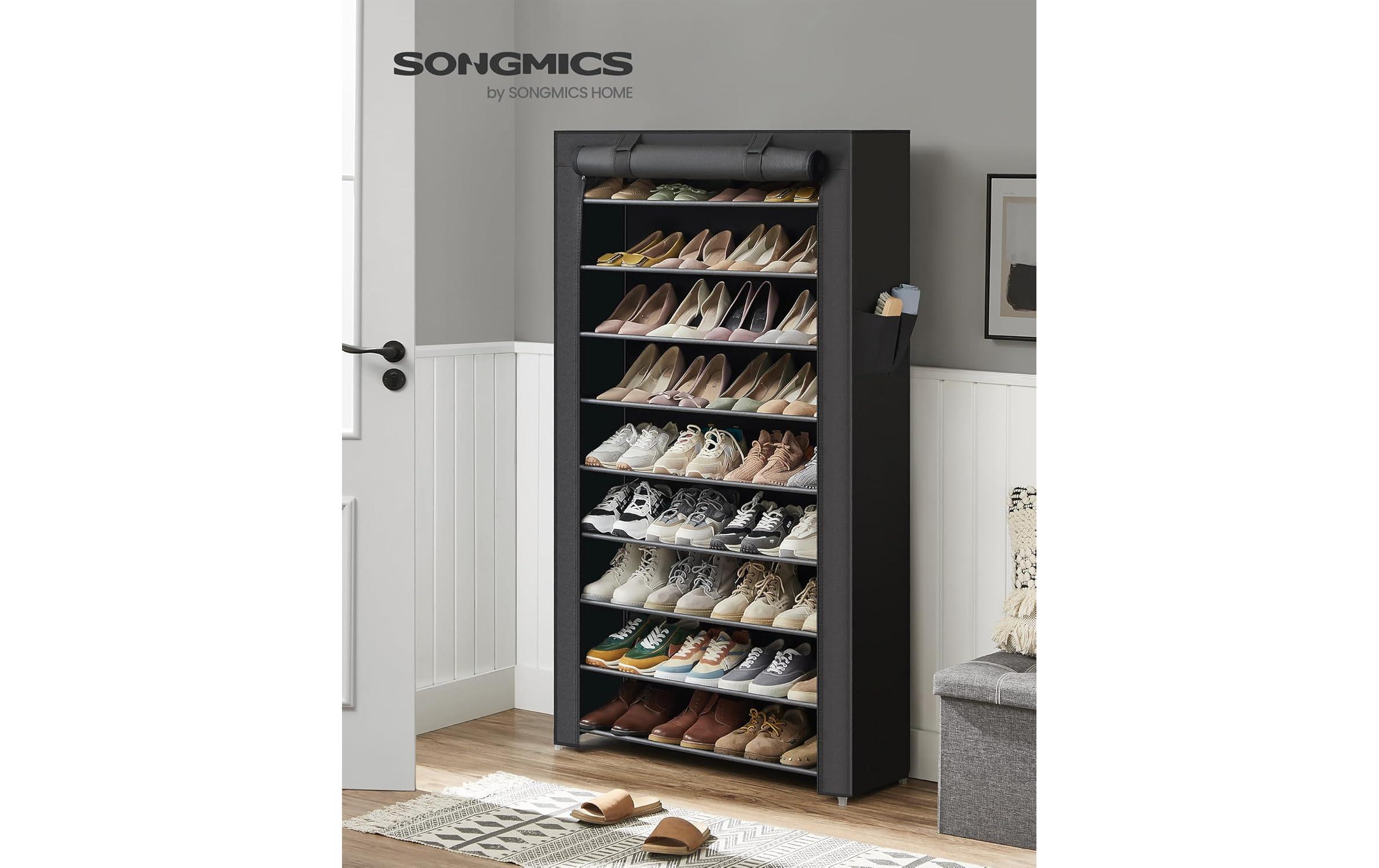 Songmics Schuhregal 85 x 28 x 162 cm, Schwarz