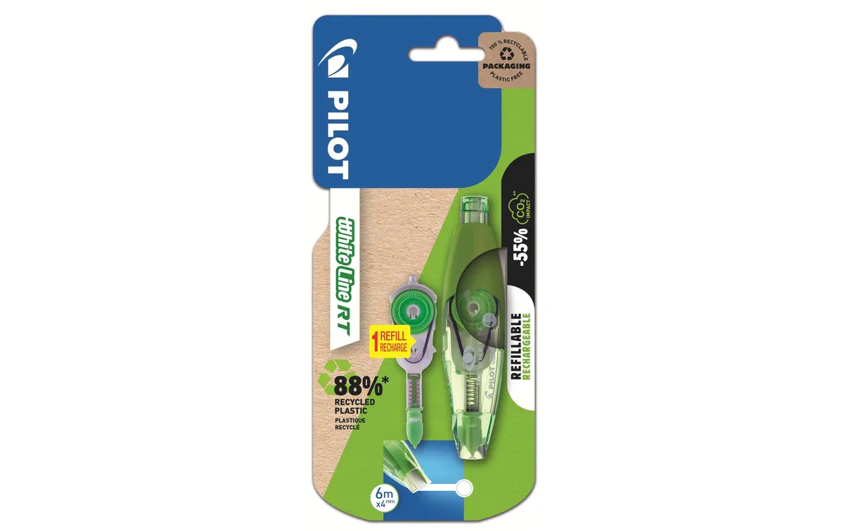 Pilot Korrekturroller BG White Line RT + Refill Gratis 4 mm Pilot Korrekturroller BG White Line RT + Refill Gratis 4 mm
