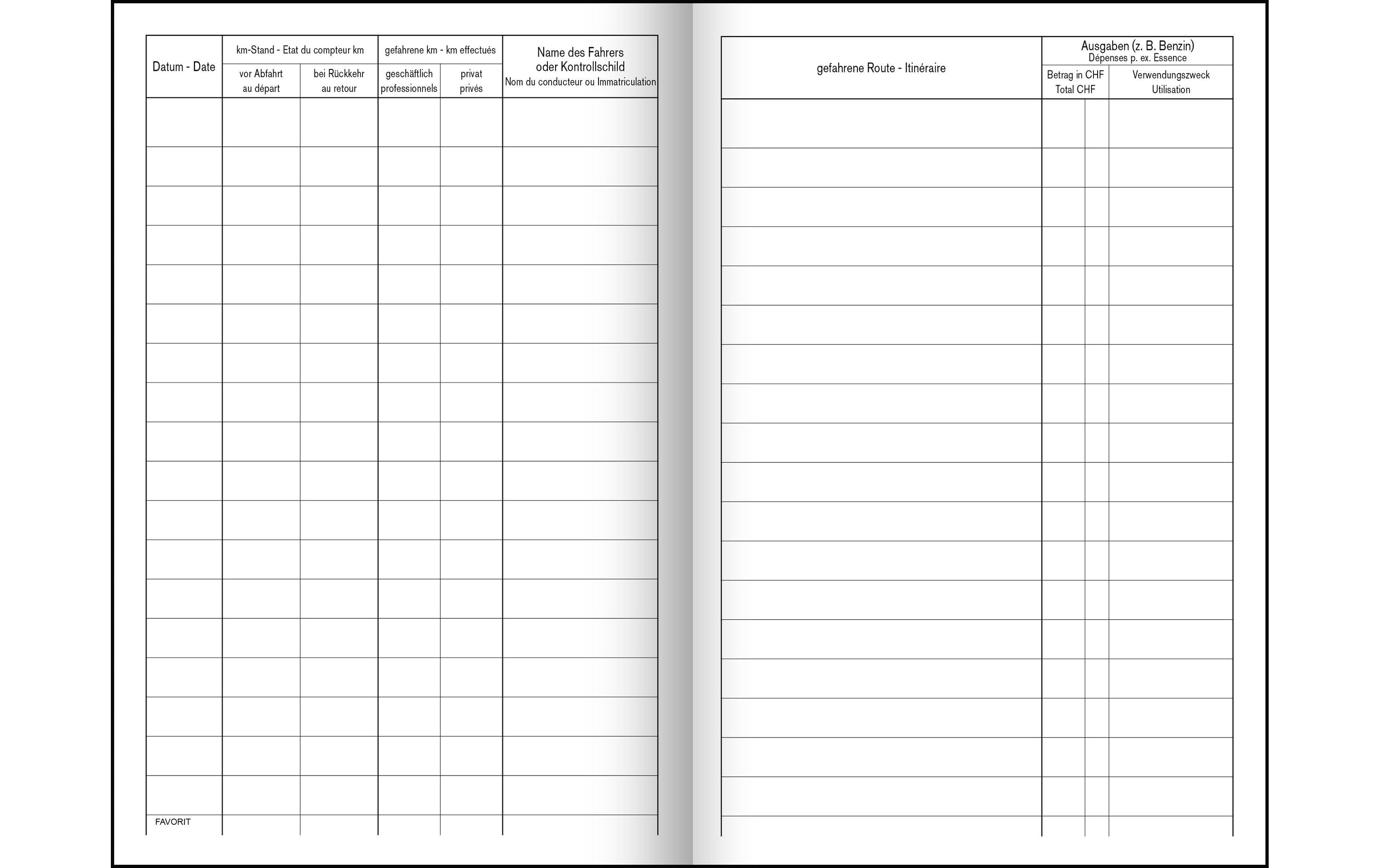 Favorit Durchschreibeblock Autobetriebs-Kontrolle 16 Blatt