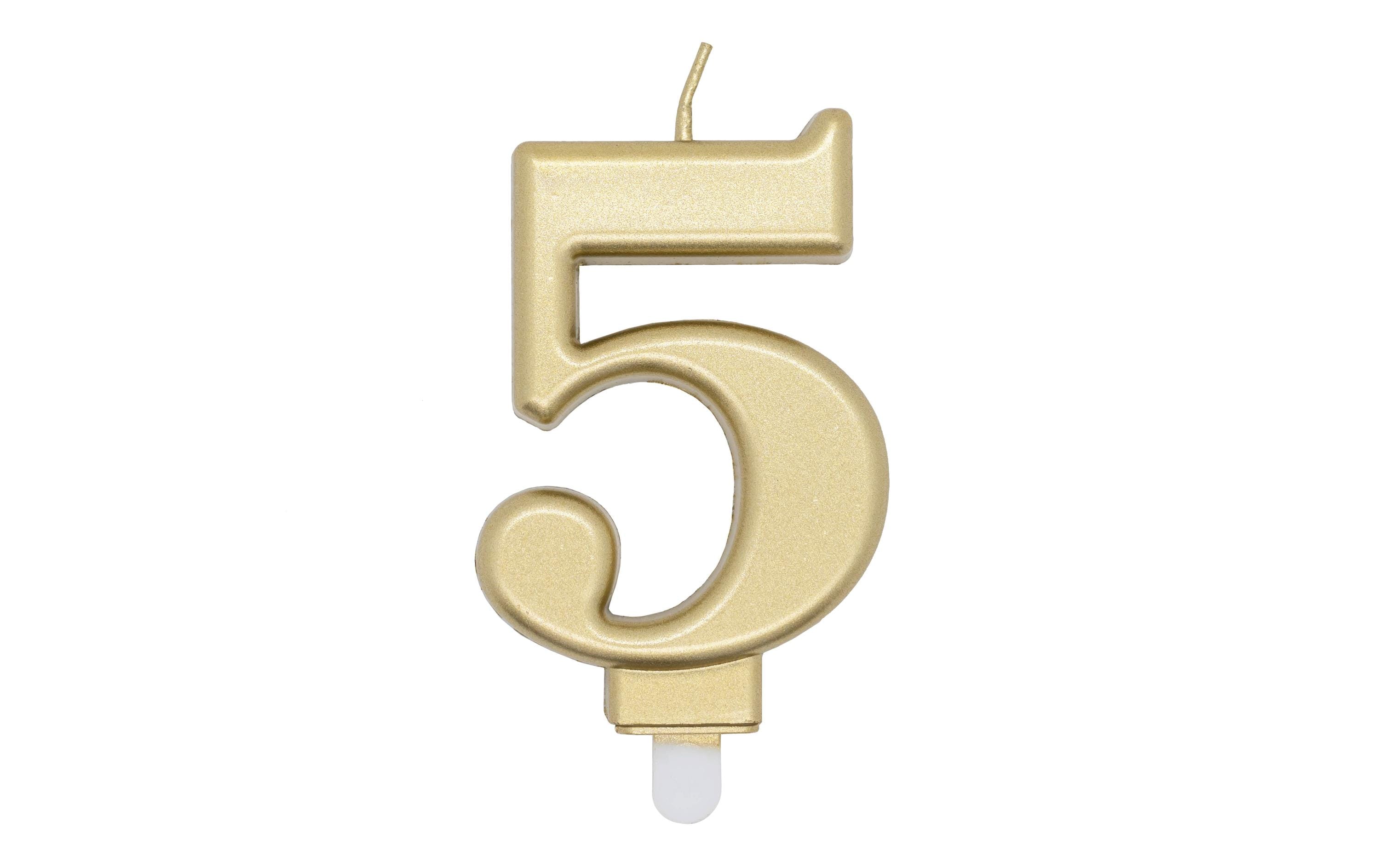 Amscan Zahlenkerze Nummer 5, 1 Stück