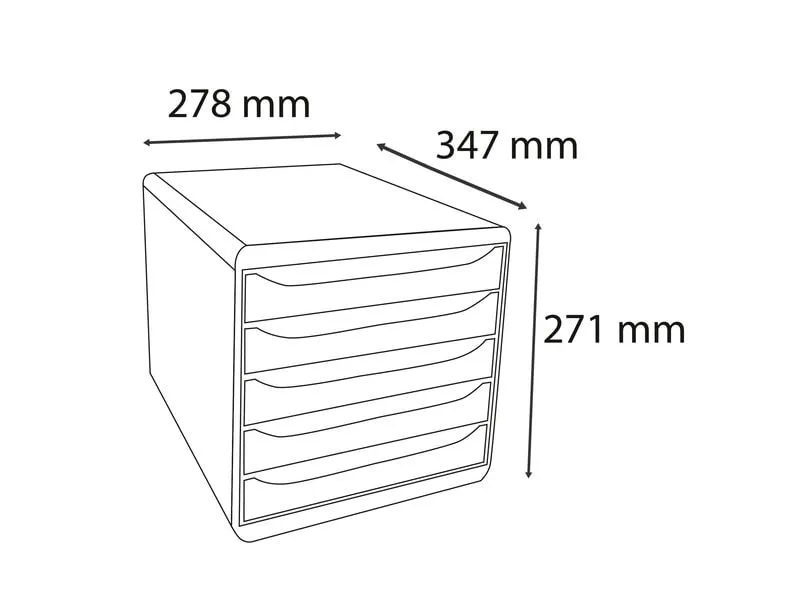 Exacompta Schubladenbox Big Box Plus Skandi, 5 Schubladen, Pazifikblau Exacompta Schubladenbox Big Box Plus Skandi, 5 Schubladen, Pazifikblau