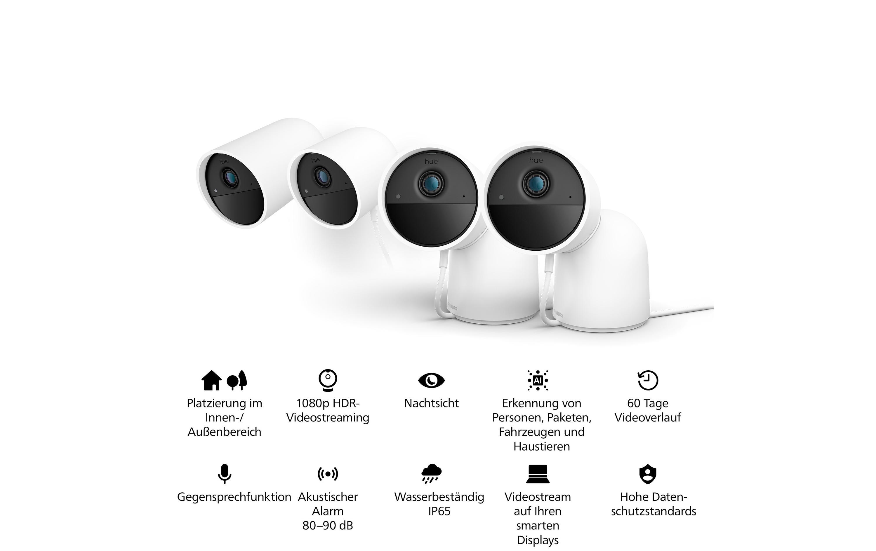 Philips Hue Secure kabelgebundene Kamera mit Standfuss Weiss Philips Hue Secure kabelgebundene Kamera mit Standfuss Weiss