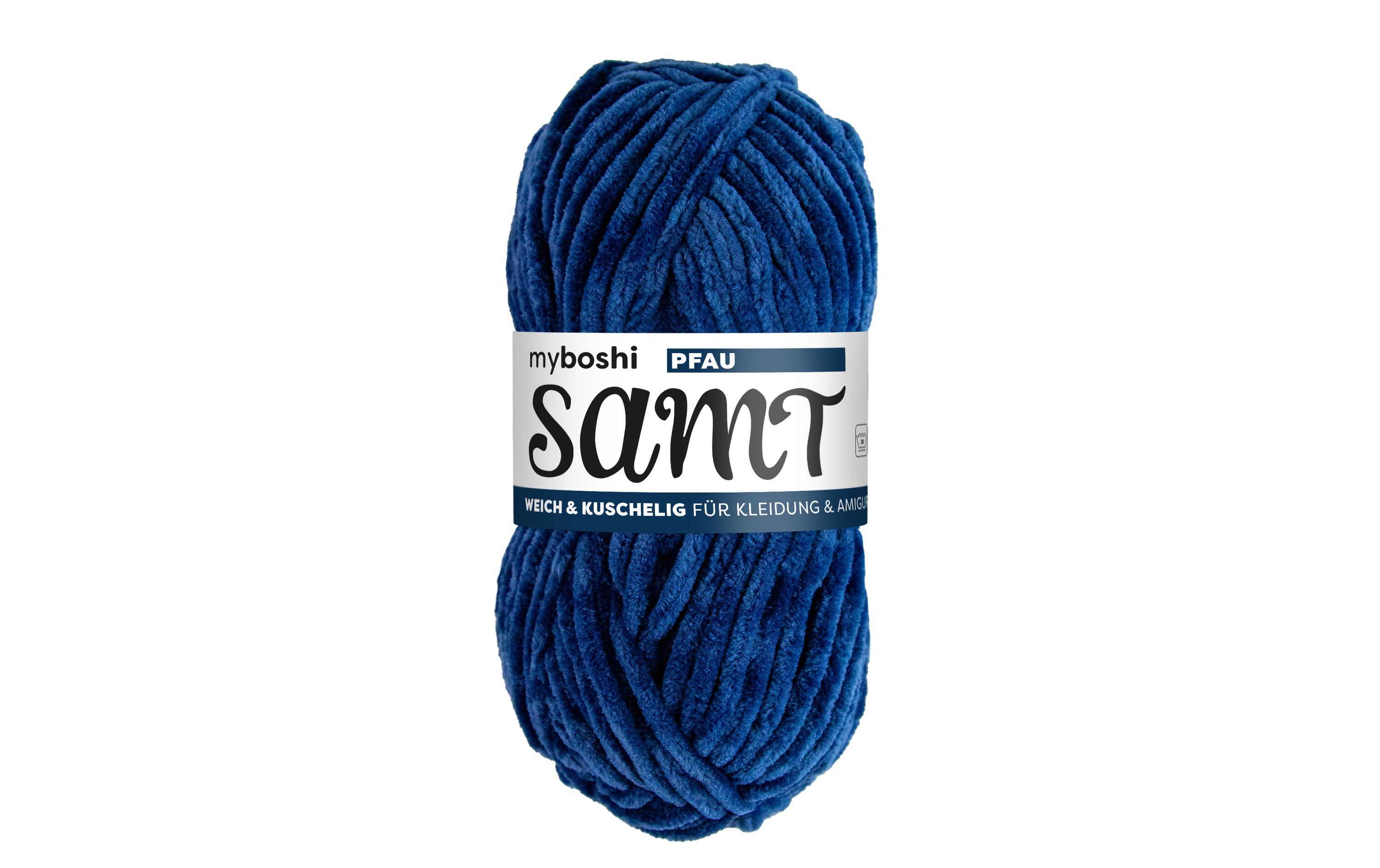 myBoshi Wolle Chenille Samt Pfau 100 g, 100 m