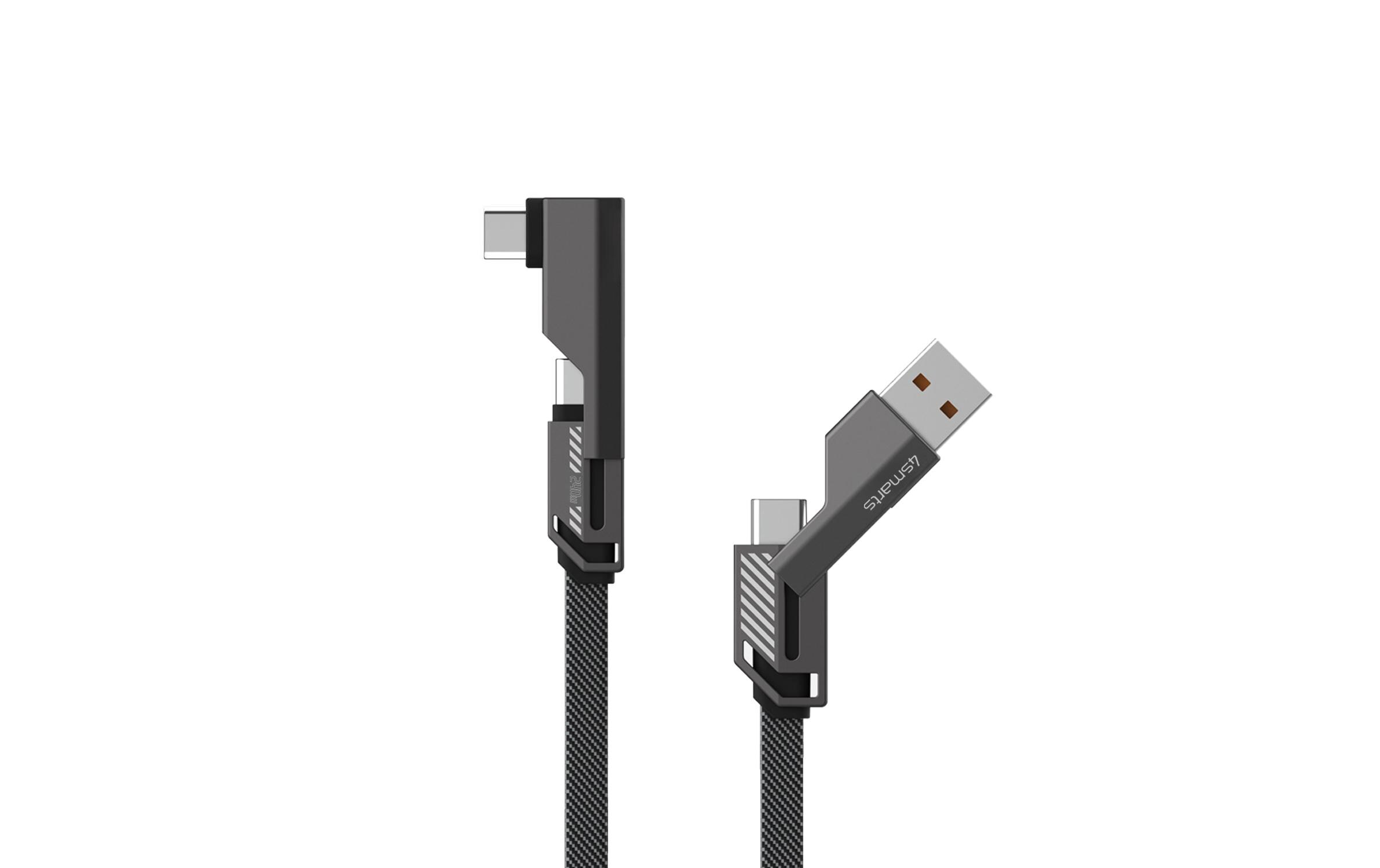 4smarts ComboCord Flat Right Angle 240W USB A/USB C - USB C 1.5 m 4smarts ComboCord Flat Right Angle 240W USB A/USB C - USB C 1.5 m