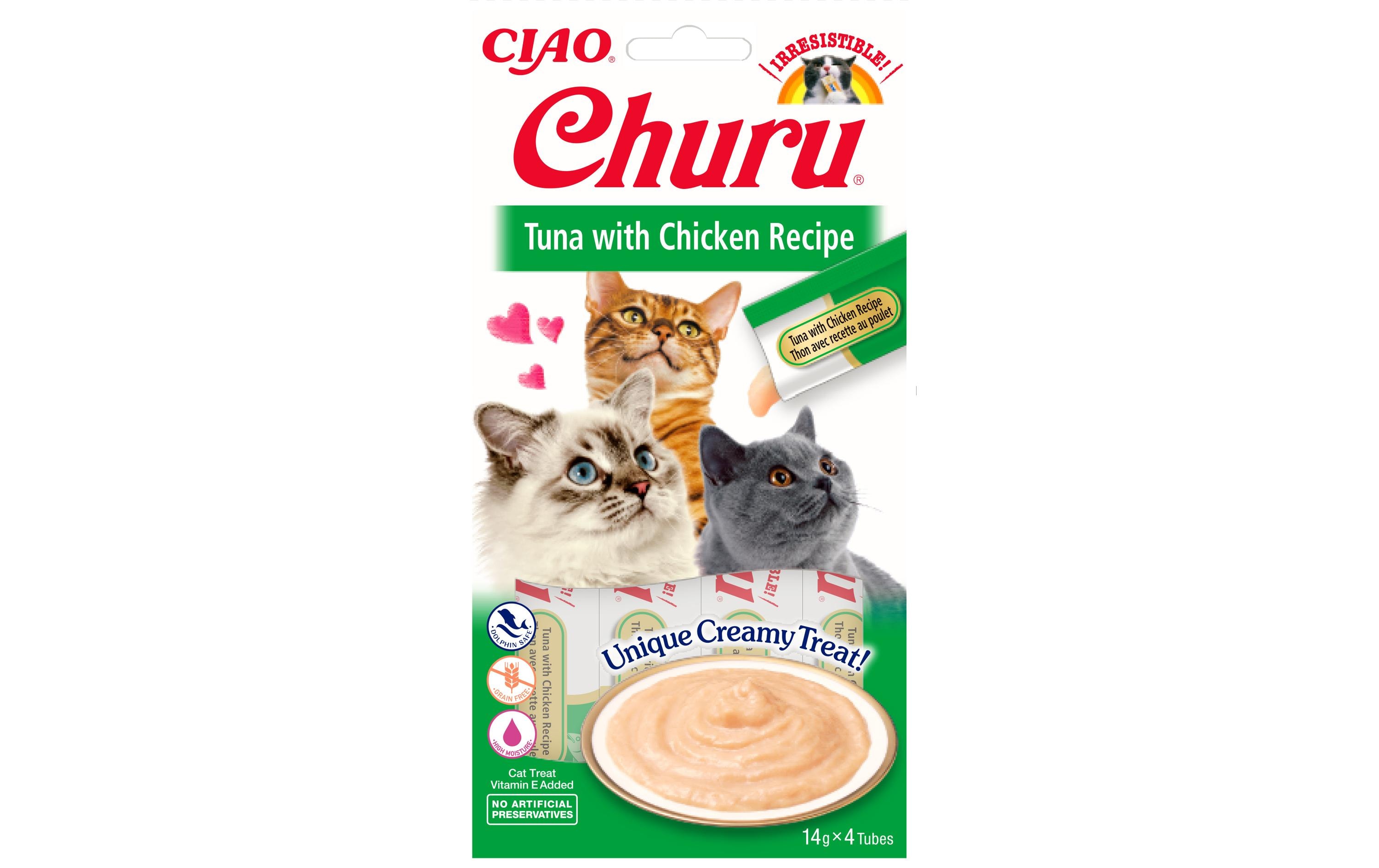 CIAO Churu Katzen-Snack Pürees Thunfisch & Huhn, 4 x 14 g CIAO Churu Katzen-Snack Pürees Thunfisch & Huhn, 4 x 14 g