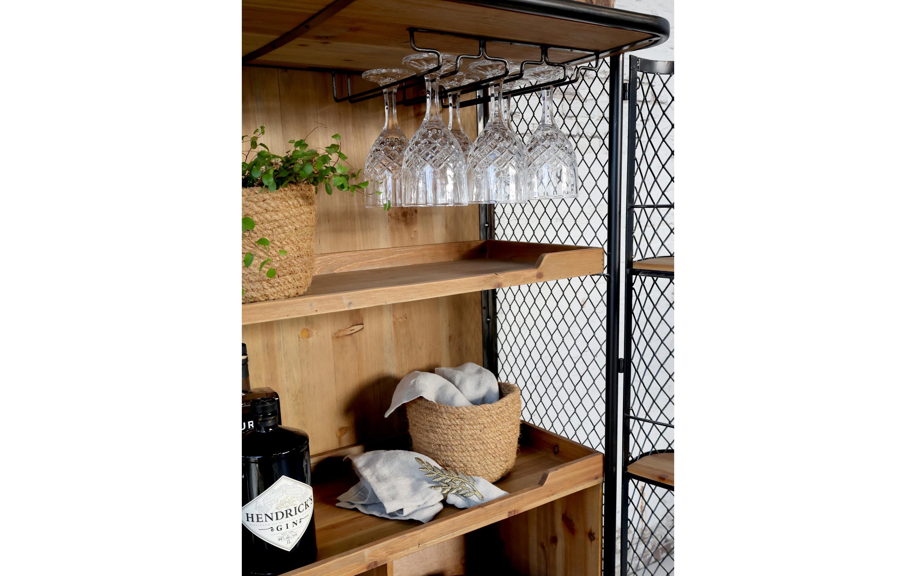 Chic Antique Bartrolley 49.5 cm x 116.5 cm, Nature/Schwarz