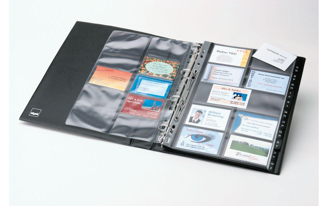 Sigel Visitenkartenbuch , -Mappen 2-reihig, Schwarz