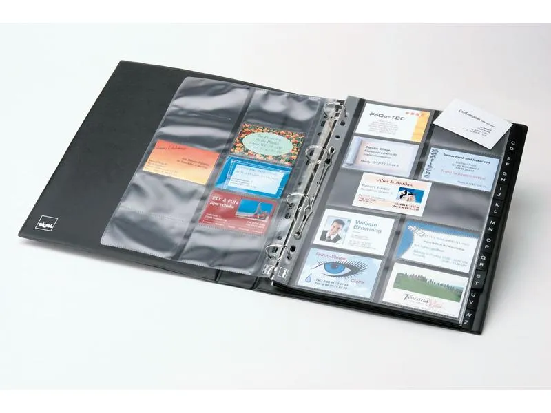 Sigel Visitenkartenbuch , -Mappen 2-reihig, Schwarz